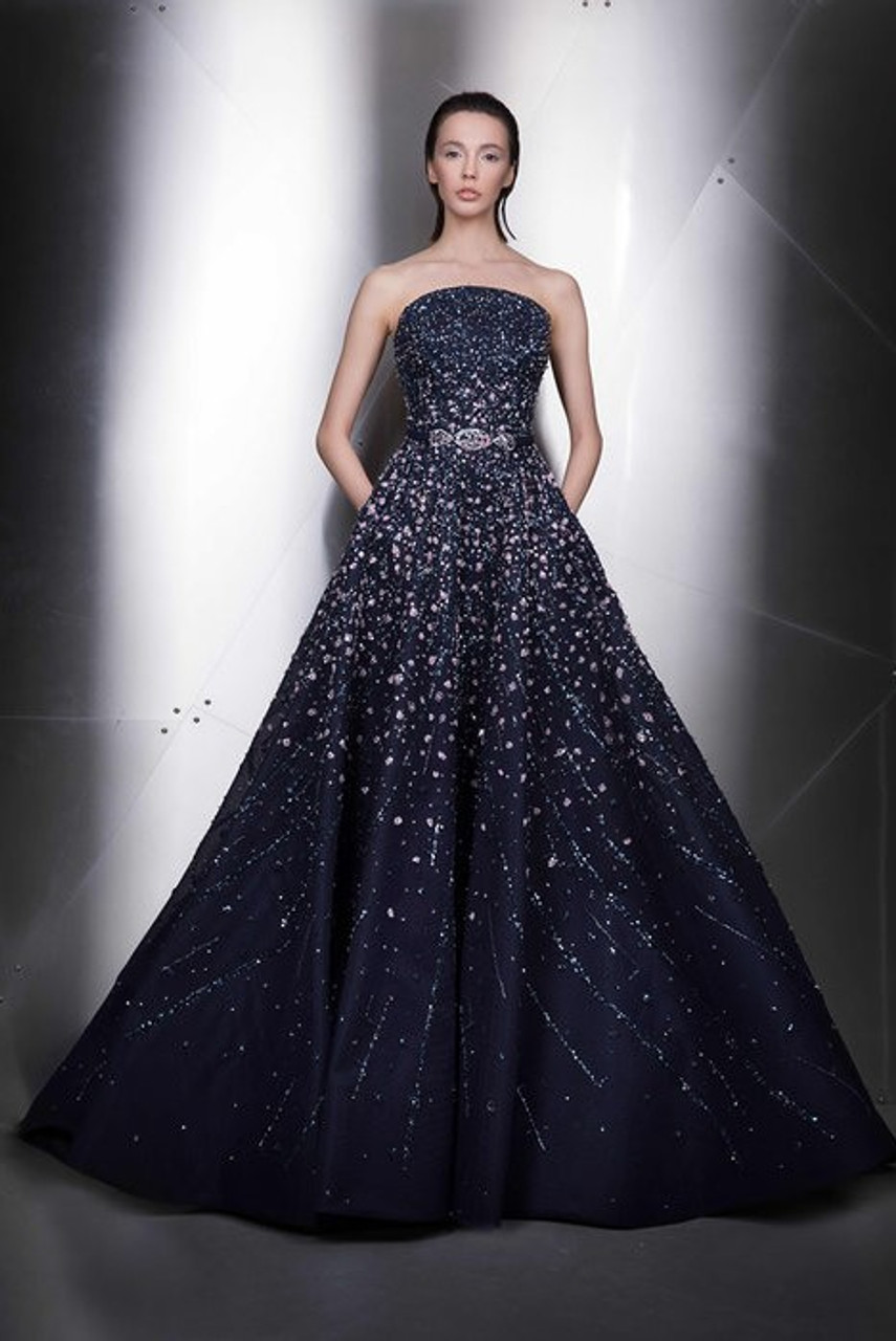 Ziad Nakad Strapless A-Line Ball Gown ...